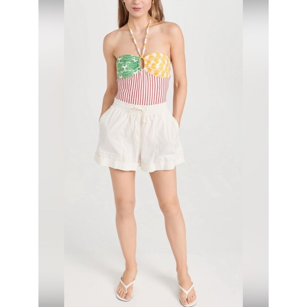 RHODE Kanika One-Piece Swimsuit Multi Colorblock Print Striped Halter XS NEW NWT - Picture 4 of 9